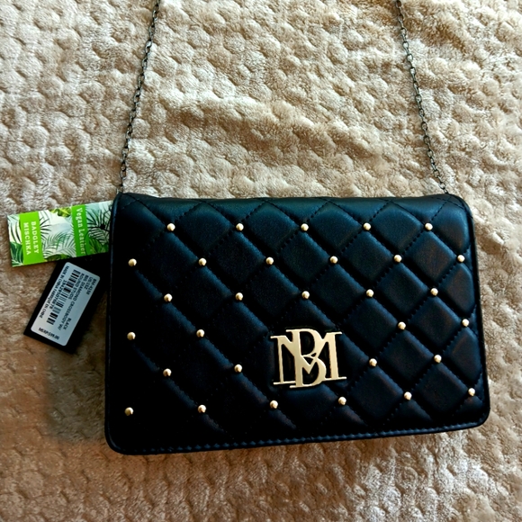 Badgley Mischka Handbags - NWT Badgley Mischka Black Diamond Quilted Studded Crossbody Bag
